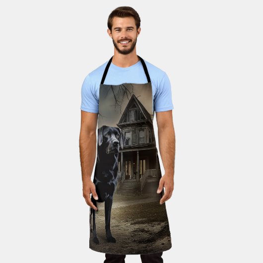 Tablier Black Labrador Halloween (Porté)