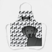 Tablier Black Labrador Retriever Dessin Chien et nom (Recto)