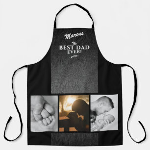 Tablier Black Leather Imprimer Meilleur Papa Ever 3 Photo