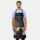 Tablier Black Leather Imprimer Meilleur Papa Ever 3 Photo  (Porté)