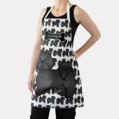 Tablier Black Lhasa Apso Joli Dessin Chien & Nom (Insitu)