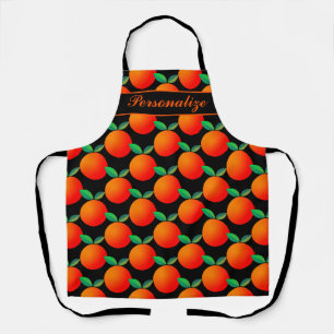 Tablier Black & orange fruits imprimés cuisine personnalis