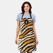 Tablier Black Orange Tiger Stripes Pattern Monogram (Porté)
