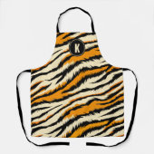Tablier Black Orange Tiger Stripes Pattern Monogram (Recto)