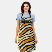 Tablier Black Orange Tiger Stripes Pattern Monogram (Porté)