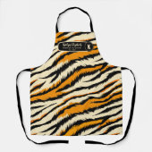 Tablier Black Orange Tiger Stripes Pattern Monogram (Recto)