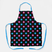 Tablier Black Pink Blue Polka Dot Pattern (Recto)