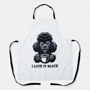 Tablier Black Poodle aime le café noir