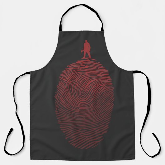 Tablier Black red cartoon man silhouette (Recto)