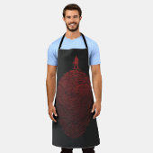 Tablier Black red cartoon man silhouette (Porté)