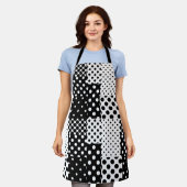 Tablier Black White Fashion Polka Dots Style Design (Porté)