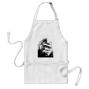 Tablier Black White Pop Art Gorilla
