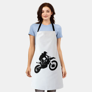 Tablier Black White Pop Art Motocross Motorcyle Sport