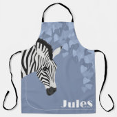 Tablier Black White Zebra Blue Ivy ajouter le nom (Recto)