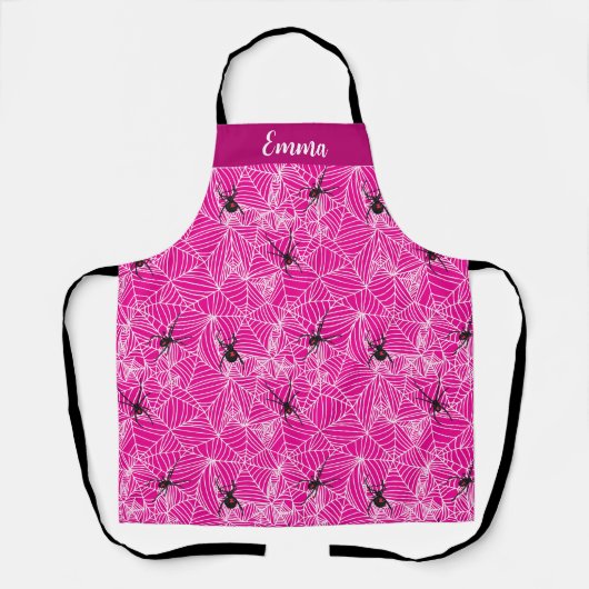 Tablier Black Widow Spider Web Pink (Recto)