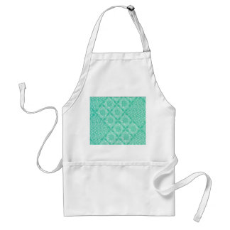 Tablier blanc avec patch de design matelassé vert