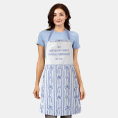 Tablier Blanc Bleu Chic Côtes Palmiers Nœuds Rayures (Porté)