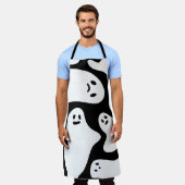 Tablier Blanc éffrayant noir blanc Halloween fantômes moti (Porté)