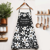 Tablier blanc floral