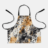 Tablier Blanc Noir Crème Léopard Animal   (Recto)