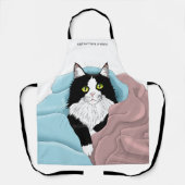 Tablier Blanc Noir Tuxedo Couvercles de chat Bleu Pink (Recto)