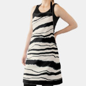 Tablier BLANC NOIR ZEBRA STRIPE Chef Artisanat (Insitu)