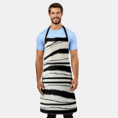 Tablier BLANC NOIR ZEBRA STRIPE Chef Artisanat (Porté)