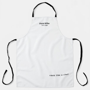 tablier blanc personnalisé avec nom du chef