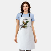 Tablier blanc personnalisé Rooster (Porté)