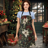 Tablier blanc Poinsettia Design