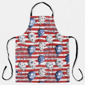 TABLIER BLANC ROUGE BLEUE STRIPES & BALLONS (Recto)