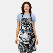 Tablier blanc - Tigre blanc Dessin (Porté)