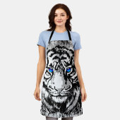 Tablier blanc | Tigre noir blanc (Porté)
