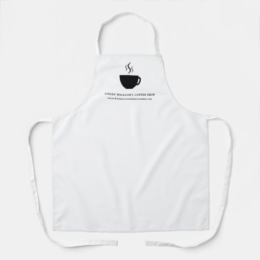 Tablier BLANCHE | Café Café Café Café Cup simple et person (Recto)