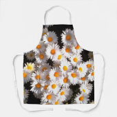 Tablier Blancs Brillants Sur Art Floral Noir (Recto)