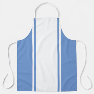 Tablier Blancs Chic Large Blancs De Course Bleu Clair Arêt