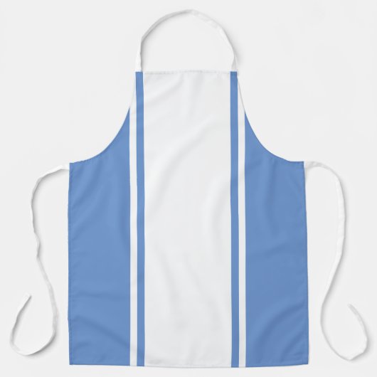 Tablier Blancs Chic Large Blancs De Course Bleu Clair Arêt (Recto)