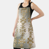 Tablier Blancs ornés d'or floral (Insitu)