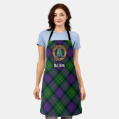 Tablier Blason du clan Malcolm sur tartan (Porté)