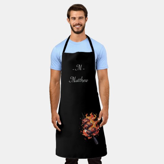 Tablier "Blazing Gourmet" Apron du chef personnalisé 🔥 (Porté)