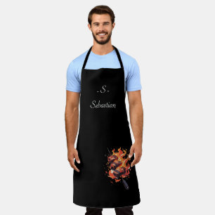 Tablier "Blazing Gourmet" Apron du chef personnalisé 🔥
