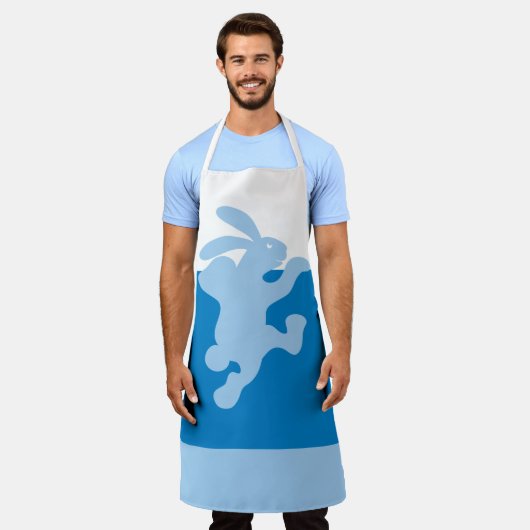 Tablier bleu (Porté)