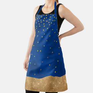 Tablier Bleu avec des étoiles dorées