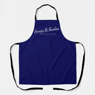Tablier bleu avec logo Santa Fe Foodies