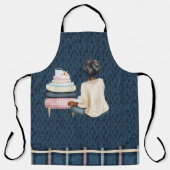 TABLIER BLEU AVEC STOOL FEMME ET PILE DE LIVRES (Recto)