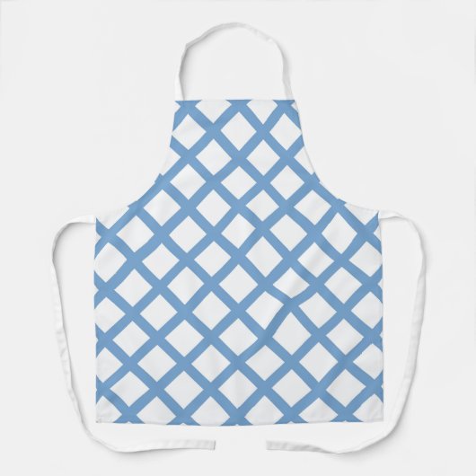 Tablier Bleu Blanc Arlequin Diamond Motif (Recto)