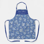 Tablier bleu blanc coquillages (Recto)