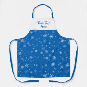 Tablier Bleu blanc Snowflake Motif Noël  (Recto)