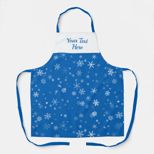 Tablier Bleu blanc Snowflake Motif Noël  (Recto)