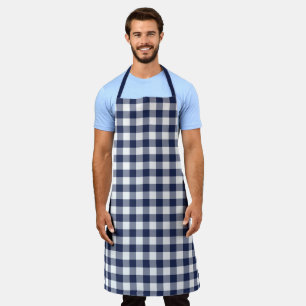 Tablier Bleu bleu marine En vichy Motif chèque 